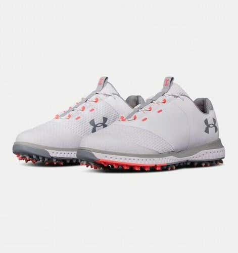 Under Armour UA Fade RST Women's sz 6.5 White/Grey 3000221 100 Golf Shoe Spikes