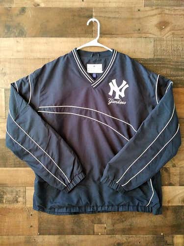 MLB Baseball NEW YORK YANKEES Embroidered Heavyweight Pullover Warmup Jacket