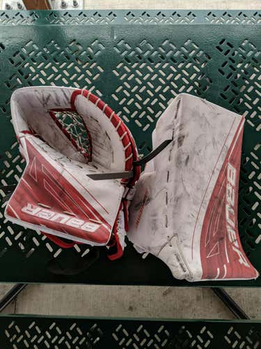 Bauer Supreme 1S Senior Glove Blocker Set White Red