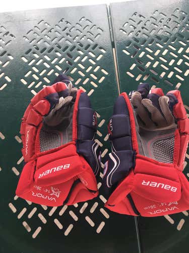 New Bauer Vapor 1X Lite 14" Blue Red White Gloves
