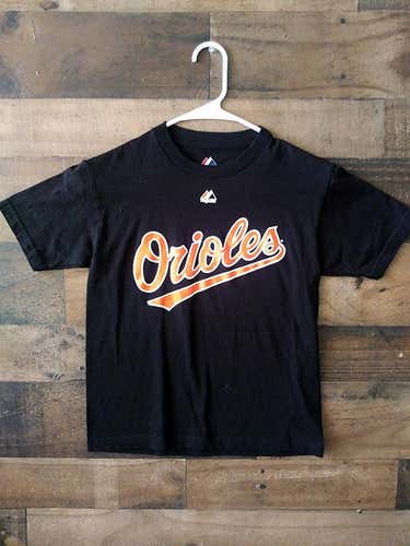 New Majestic MLB Baseball BALTIMORE ORIOLES Black Orange Classic Team Shirt