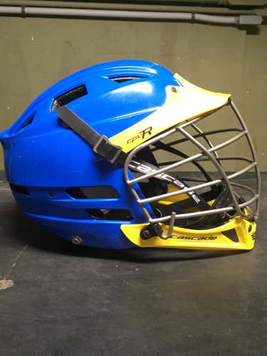 Cascade Cpvr Lacrosse Helmet Blue And Yellow Adjustable Great Condition