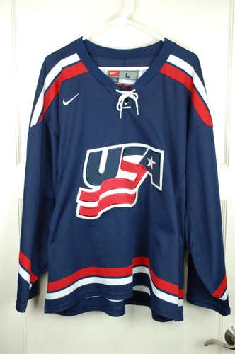 USA Hockey Oympics Team Nike Jersey SEWN Logo Adult Size: L