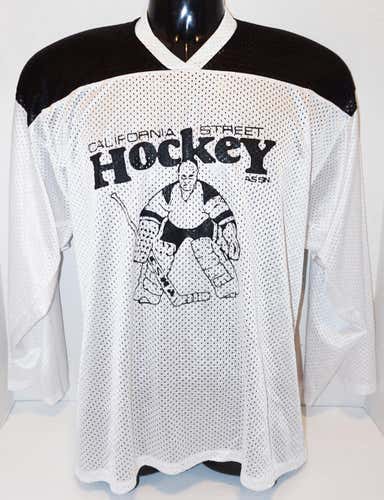 MEN SMALL HOCKEY SR JERSEY - UNBRANDED BLACK WHITE ADULT S ICE OR ROLLER USED