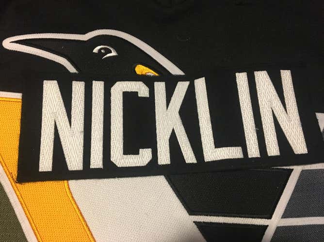 Brant Nicklin Pittsburgh Penguins Team Issued Hockey Jersey Nameplate Tag CHL ECHL