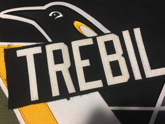 Dan Trebil Pittsburgh Penguins Team Issued Hockey Jersey Nameplate Tag - Ducks Blues