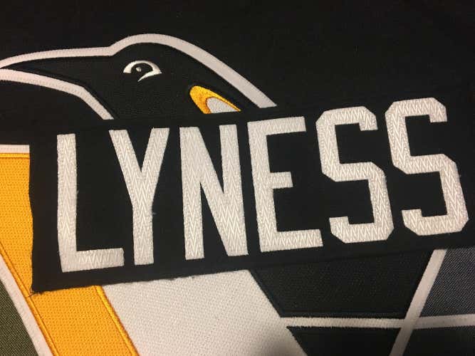 Chris Lyness Pittsburgh Penguins Team Issued Hockey Jersey Nameplate Tag