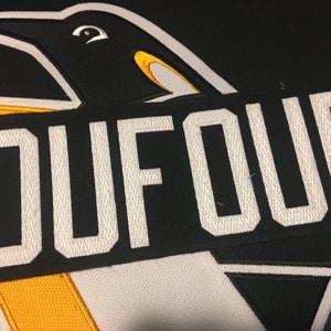 Jean-Francois Dufour Pittsburgh Penguins Team Issued Hockey Jersey Nameplate Tag WBS & Nailers