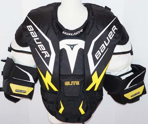 BAUER ELITE ADULT LARGE GOALIE CHEST & ARM PAD PROTECTOR ICE ROLLER HOCKEY 2010