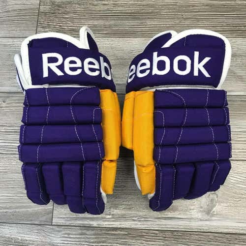 NEW! MIC ! REEBOK HOCKEY GLOVES LOS ANGELES KINGS THIRD NHL PRO STOCK 14" PARSE