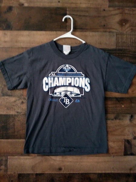 2010 Majestic MLB Baseball Tampa Bay Rays ALDS American League East Division Champions Shirt