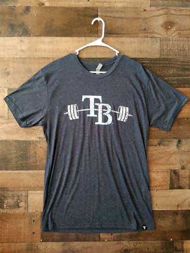 New MLB Baseball TAMPA BAY RAYS Strength of Rays Weightlifting Team Shirt