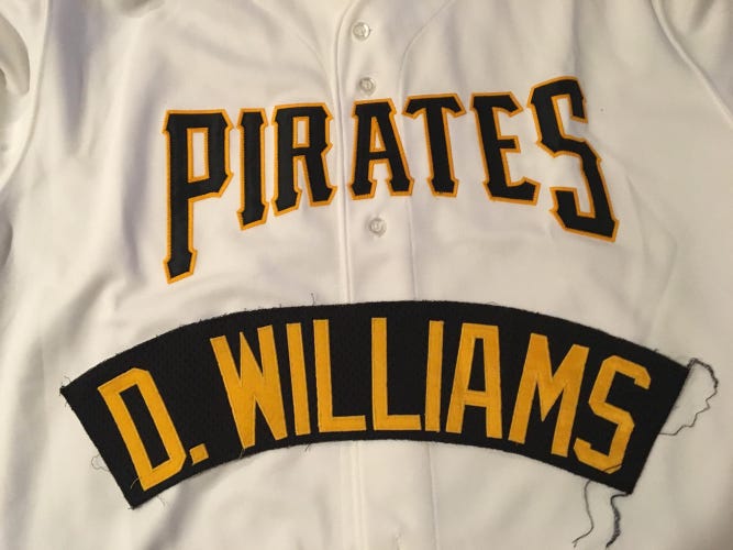 Dave Williams Pittsburgh Pirates Team Issued MLB Jersey Nameplate Tag