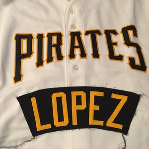 LOPEZ Pittsburgh Pirates Team Issued MLB Baseball Jersey Nameplate Tag