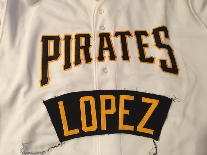 LOPEZ Pittsburgh Pirates Team Issued MLB Baseball Jersey Nameplate Tag