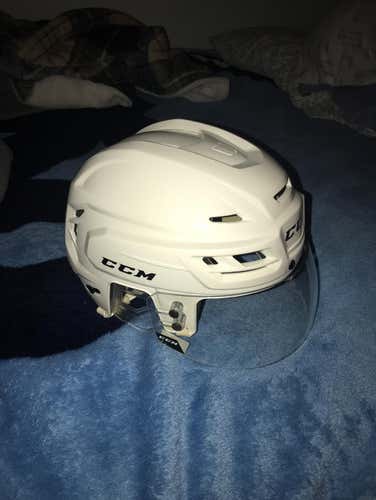 Brand New White CCM Tacks 110 With New CCM Visor