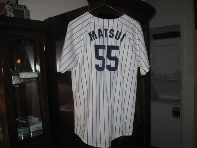 NY YANKEES HIDEKI MATSUI(GODZILLA) YOUTH HOME  JERSEY(XL) EMBRIODED! -