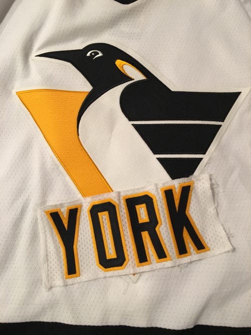 Jason York Pittsburgh Penguins Team Issued NHL Hockey Jersey Nameplate Tag