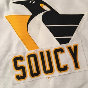 JP Jean-Philippe Soucy Pittsburgh Penguins Team Issued NHL Hockey Jersey Nameplate Tag WBS Nailers