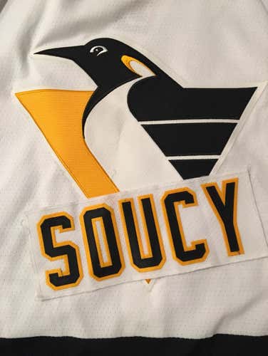 JP Jean-Philippe Soucy Pittsburgh Penguins Team Issued NHL Hockey Jersey Nameplate Tag WBS Nailers