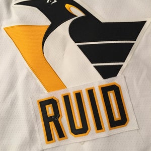 J.C. Ruid Pittsburgh Penguins Team Issued NHL Hockey Jersey Nameplate Tag WBS Pens Wheeling Nailers
