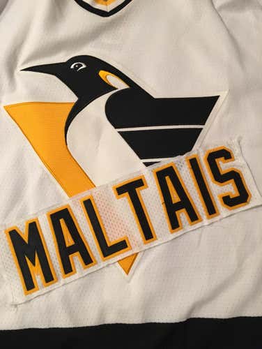 Steve Maltais Pittsburgh Penguins Team Issued NHL Hockey Jersey Nameplate Tag Chicago Wolves