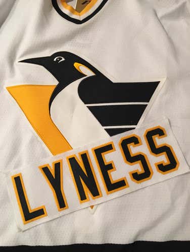 Chris Lyness Pittsburgh Penguins Team Issued NHL Hockey Jersey Nameplate Tag
