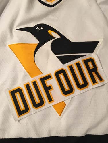 Jean-Francios Dufour Pittsburgh Penguins Team Issued NHL Hockey Jersey Nameplate Tag WBS Nailers