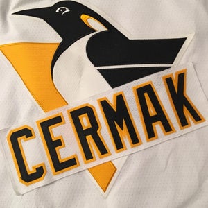 Peter Cermak Pittsburgh Penguins Team Issued NHL Hockey Jersey Nameplate Tag