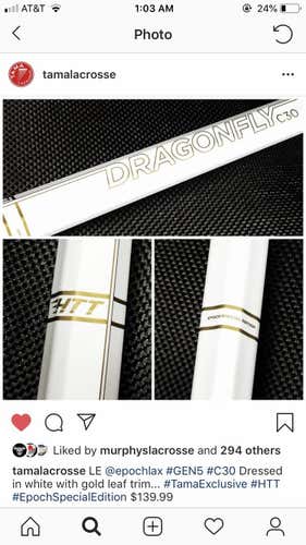 Limited Edition Tama Lacrosse Epoch Dragonfly 5 IQ5 Lacrosse Shaft
