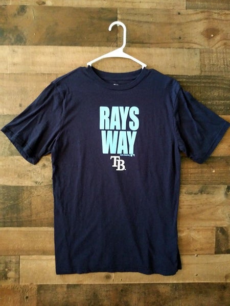 Tampa Bay Rays Youth Distressed Logo T-Shirt - Navy Blue