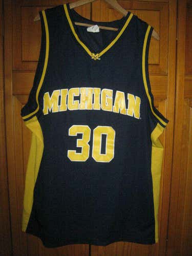 Michigan Wolverines basketball jersey men's XL blue #30 sewn