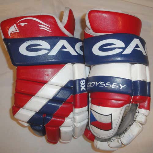 EAGLE CZECH REPUBLIC X6 ODYSSEY HOCKEY GLOVES 13.5" LEATHER PALMS