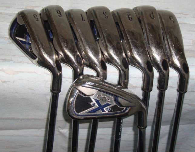 Callaway X-20  Golf Iron set 4-5-6-7-8-9-PW-SW Steel Shaft Uniflex RH