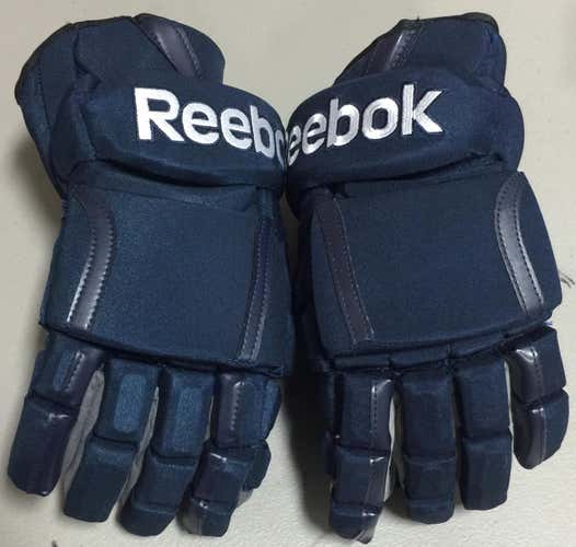 Reebok 11K Navy Pro Stock Hockey Gloves JETS 15" 9442