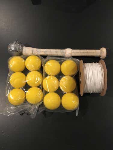 12 New Lacrosse Balls, 100 Yard Spool, And Homemade Pocket Puncher