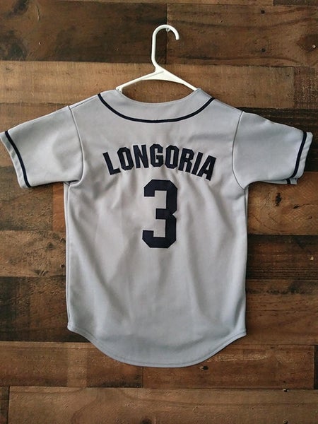 Majestic MLB Baseball TAMPA BAY RAYS #3 Evan Longoria Alternate Embroidered  Button Youth Jersey