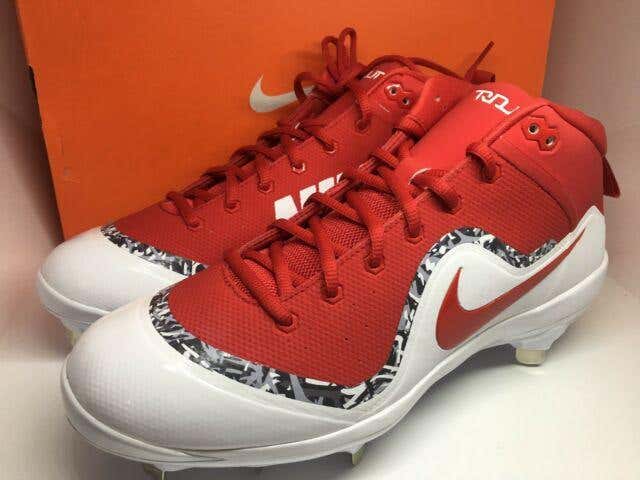 NIKE PRO MIKE TROUT IV 4 FORCE AIR BASEBALL CLEATS 12 METAL SPIKES BRAND NEW ELITE $100 WHITE ROYAL