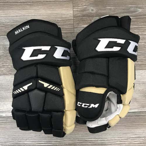 NEW! CCM TACKS MALKIN PITTSBURGH PENGUINS NHL PRO STOCK HOCKEY GLOVES 14" DIGITAL