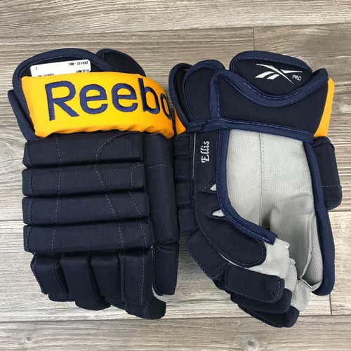 NEW! REEBOK BUFFALO SABRES NHL PRO STOCK RETURN HOCKEY GLOVES 14" ELLIS