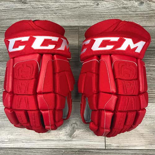 NEW! CCM CL CAROLINA HURRICANES NHL PRO STOCK HOCKEY PLAYER GLOVES 14"