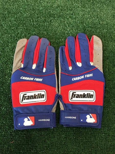 New Josh Hamilton “HamBone” Custom Pro Issued XXL Blue/Red Franklin Batting Gloves w/Blister Pad