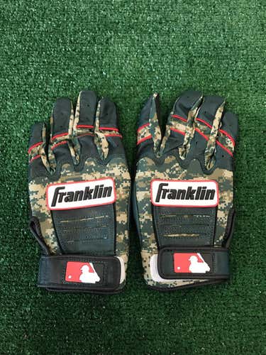 New Dustin Pedroia Custom Pro Issued Small Camo Franklin Batting Gloves w/ Blister Padding