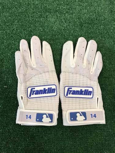 New Kike Hernandez Custom Pro Issued Large White/Dodger Blue “Home” Franklin Batting Gloves
