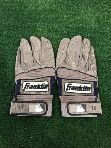 New Custom Pro Leonys Martin Issued Large Grey/Navy Franklin Batting Gloves