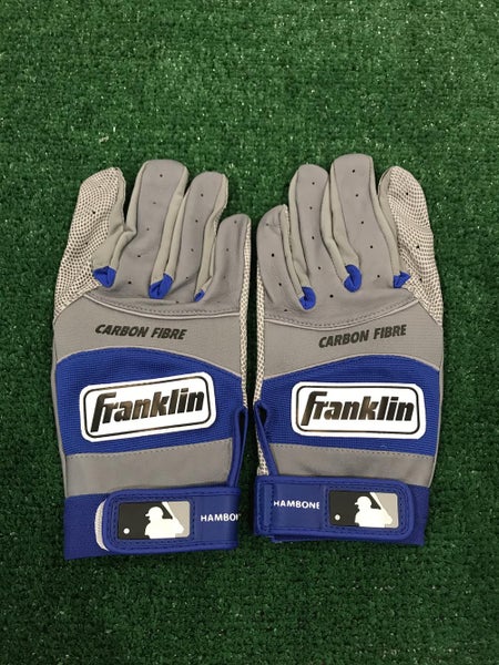 New Josh Hamilton “HamBone” Custom Pro Issued XXL Blue/Grey Franklin Batting Gloves w/xtra Blister