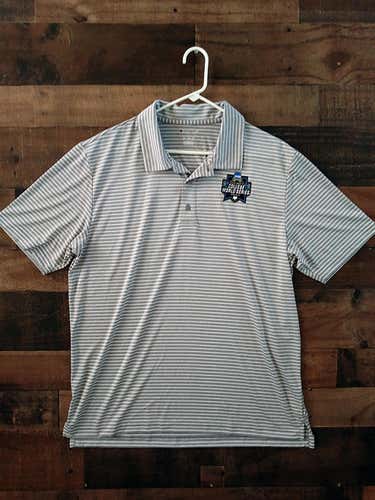 2018 Champion NCAA Baseball COLLEGE WORLD SERIES Omaha Polyester Embroidered Pinstripe Polo Shirt