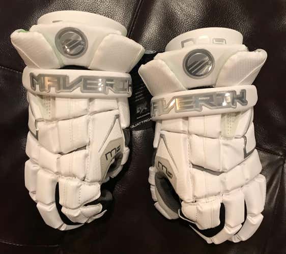Maverik M4 Gloves (White) Lacrosse Lax Nwt New Large 13”