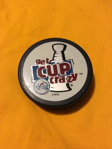 Colorado Avalanche “GET CUP CRAZY” Stanley Cup NHL Hockey Puck