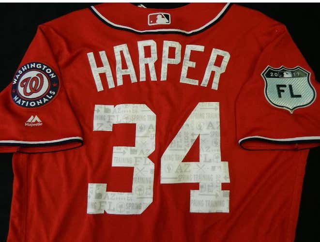 2017 Bryce Harper Washington Nationals (Phillies) Majestic Spring Training MLB Baseball Jersey